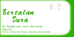 bertalan dura business card